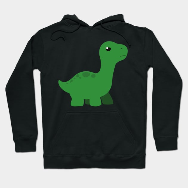 Green Angry Baby Dinosaur Hoodie by InkyArt